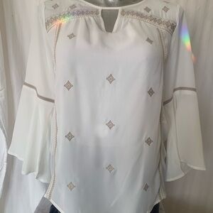 BEAUTIFUL, Vintage America Blues Womens Abigail Embroidered Peasant Top